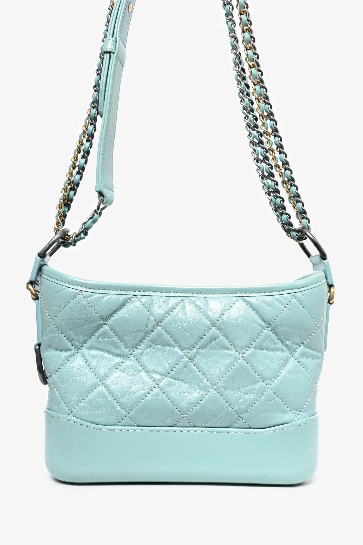 Pre-Loved Chanel 2019 Seafoam Green Quilted Small Gabrielle Shoulder Bag (As Is)