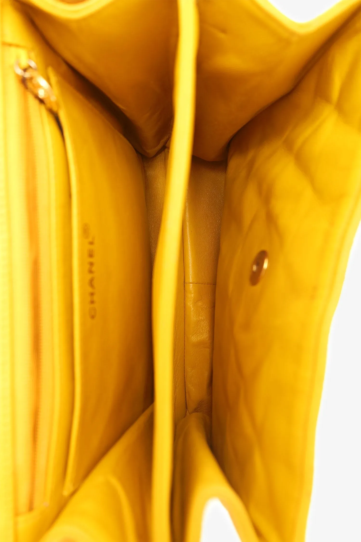 Pre-Loved Chanel Yellow Caviar Leather CC Shoulder Bag