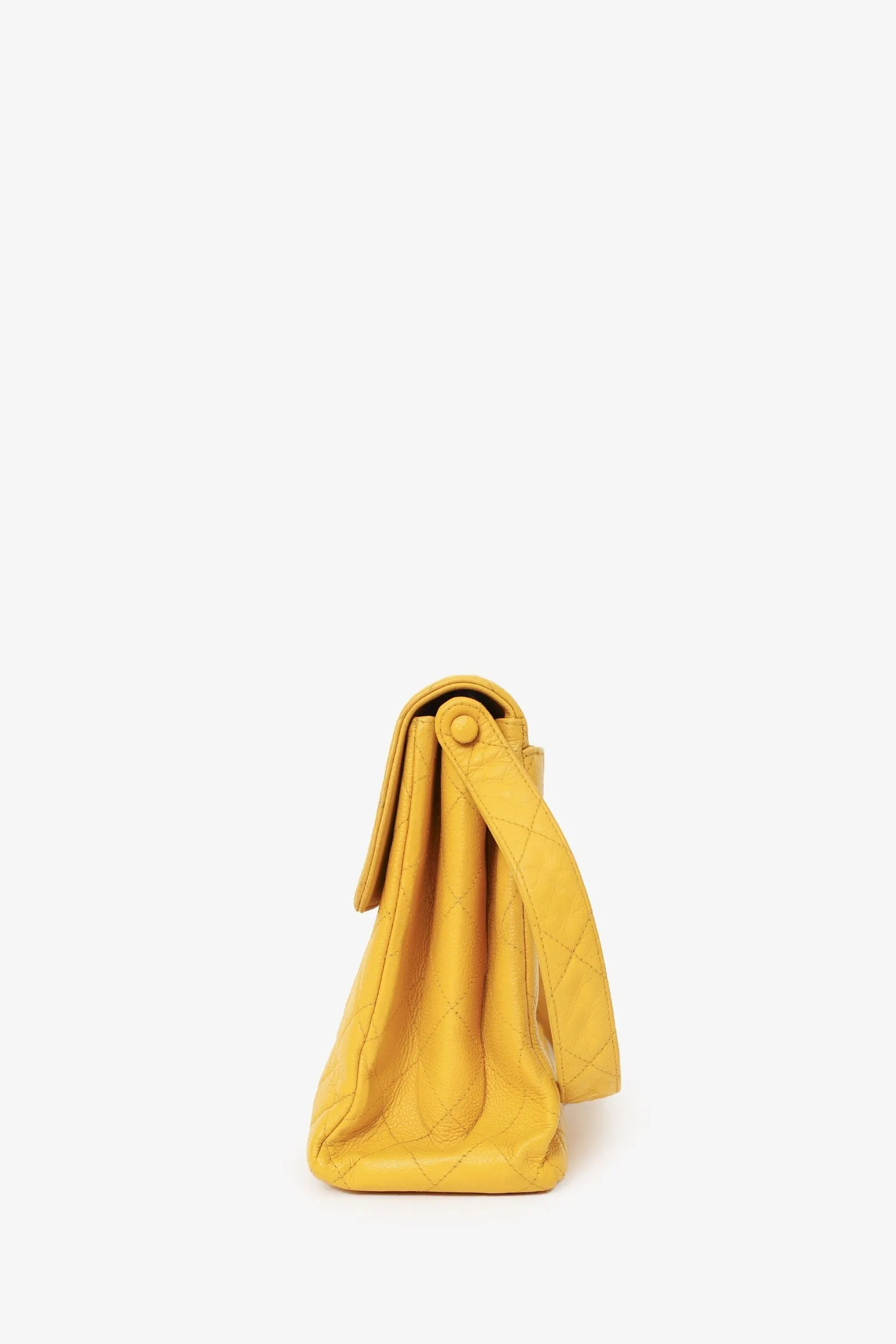 Pre-Loved Chanel Yellow Caviar Leather CC Shoulder Bag