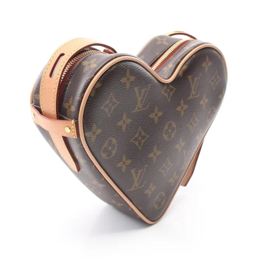 Pre-loved LOUIS VUITTON Monogram Heart Shoulder Bag Brown PVC Leather
