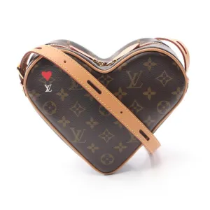 Pre-loved LOUIS VUITTON Monogram Heart Shoulder Bag Brown PVC Leather