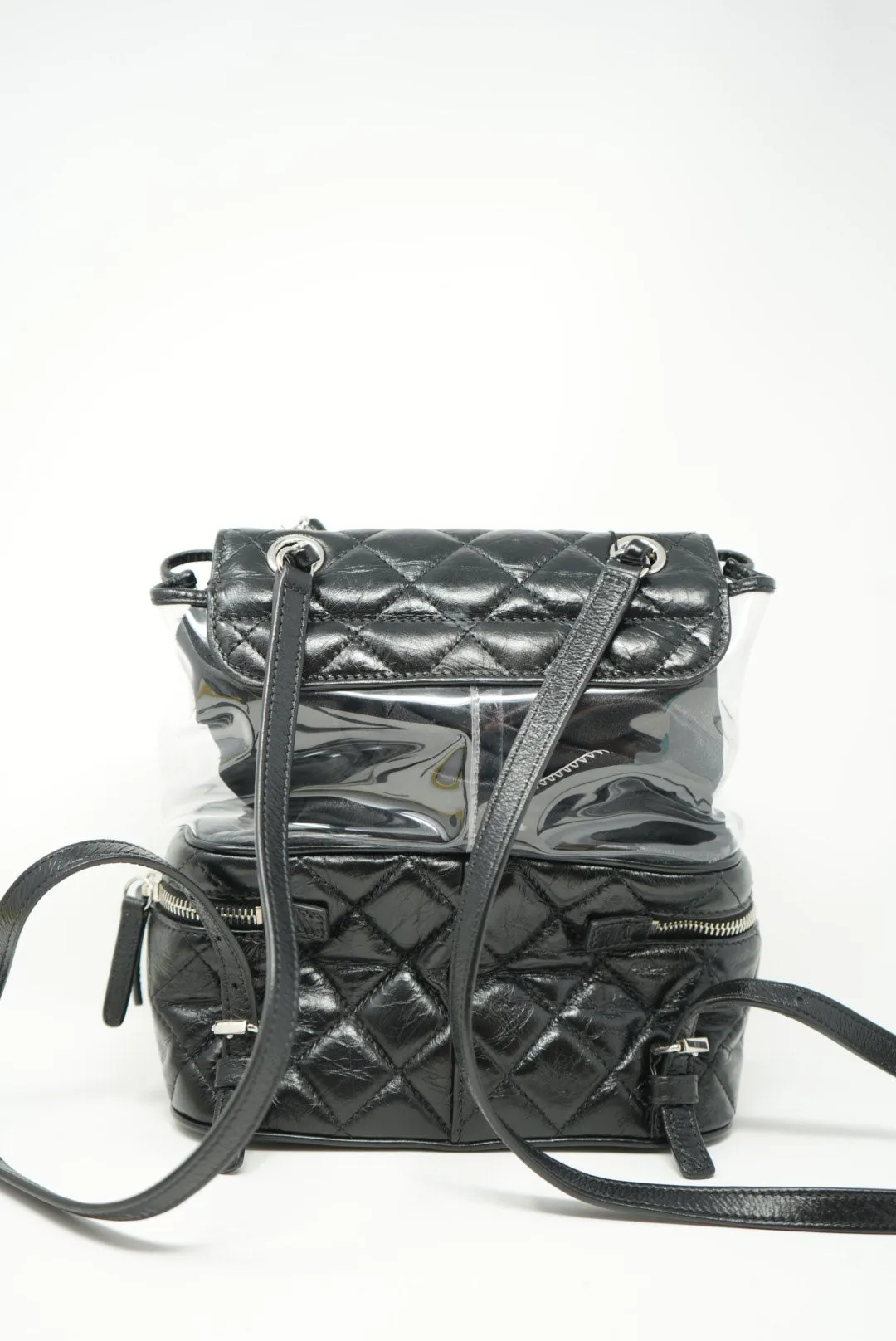Pre-Owned CHANEL Calfskin PVC Quilted Backpack