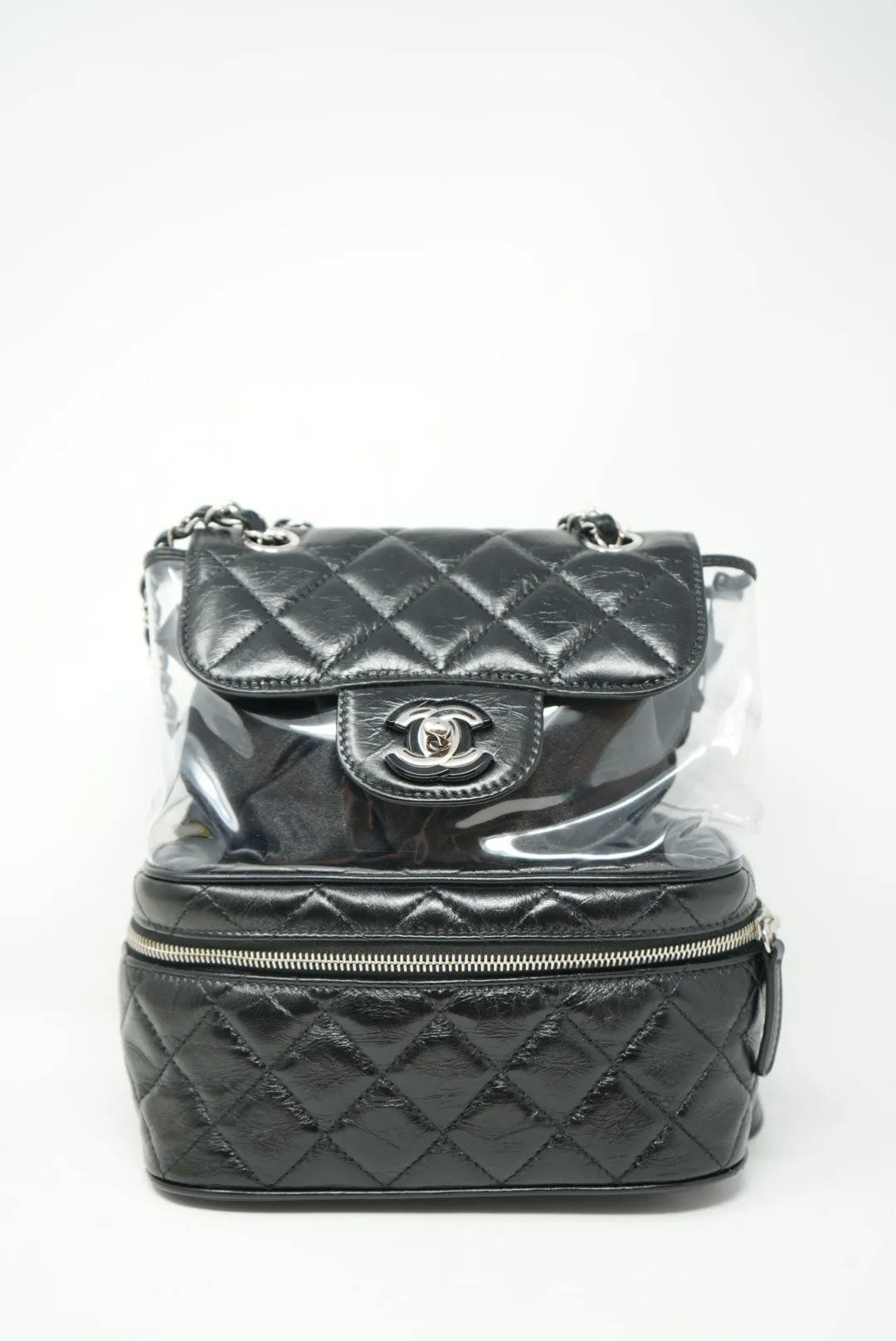 Pre-Owned CHANEL Calfskin PVC Quilted Backpack