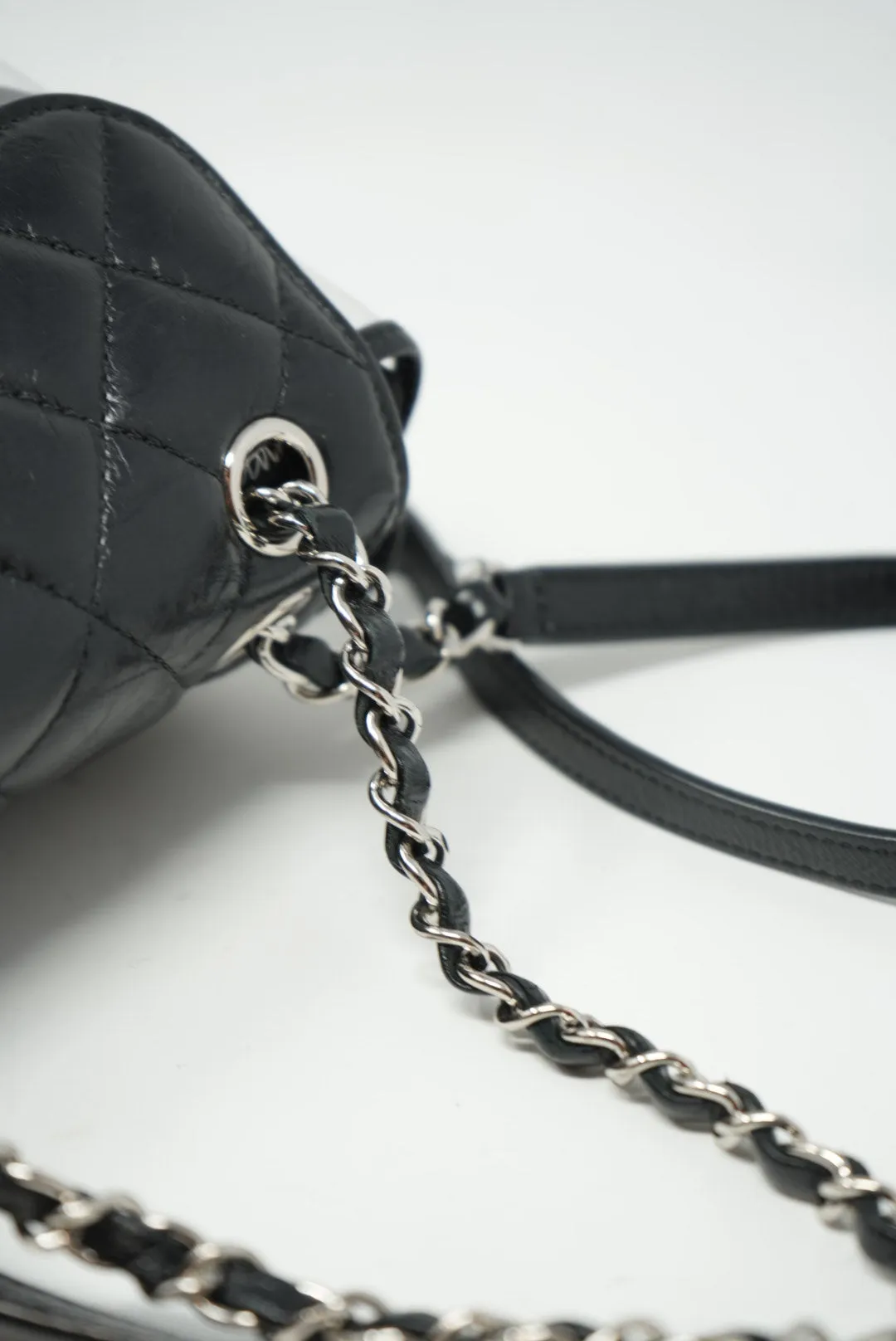 Pre-Owned CHANEL Calfskin PVC Quilted Backpack