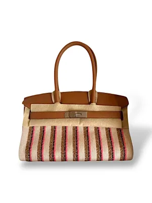 Pre-Owned Herms Birkin Shoulder Light 29CM  Gold Swift Leather & Toile, 2025 Palladium Hardware