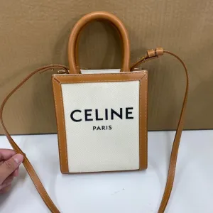 Preloved Celine 2 Way E6690 Tan Canvas Shoulder Bag