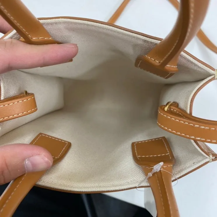 Preloved Celine 2 Way E6690 Tan Canvas Shoulder Bag