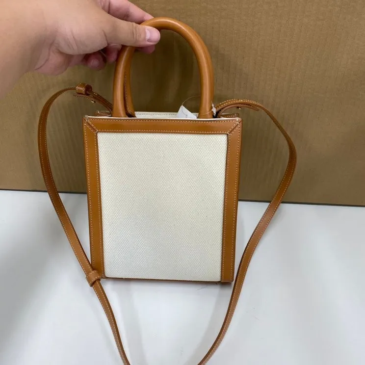 Preloved Celine 2 Way E6690 Tan Canvas Shoulder Bag