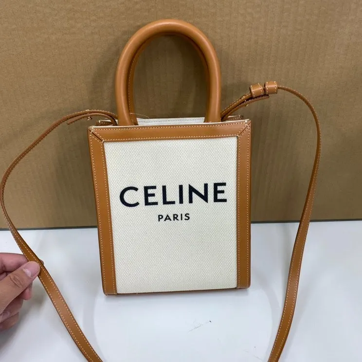 Preloved Celine 2 Way E6690 Tan Canvas Shoulder Bag