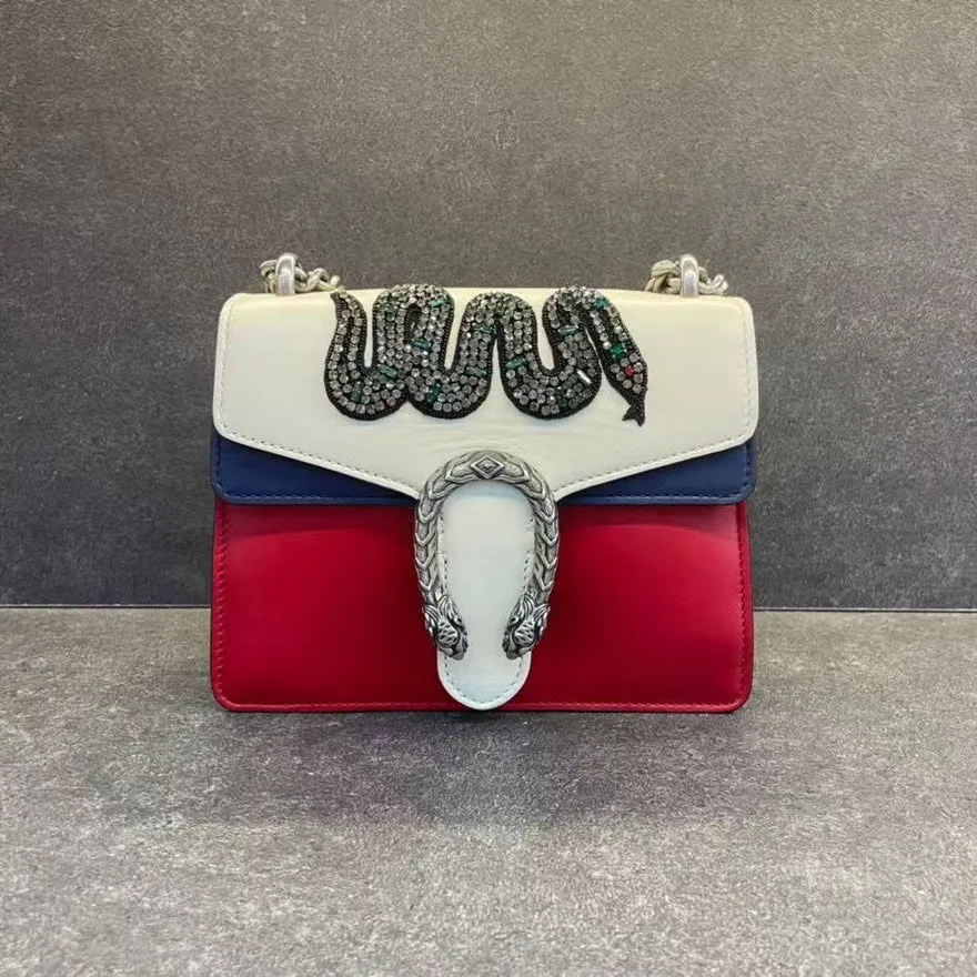Preloved Gucci Dionysus Red & Blue Leather Shoulder Bag