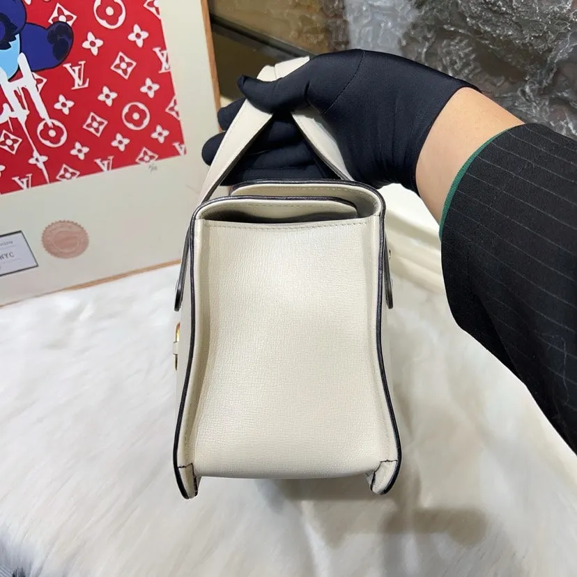 Preloved Gucci GG Marmont White Leather Shoulder Bag