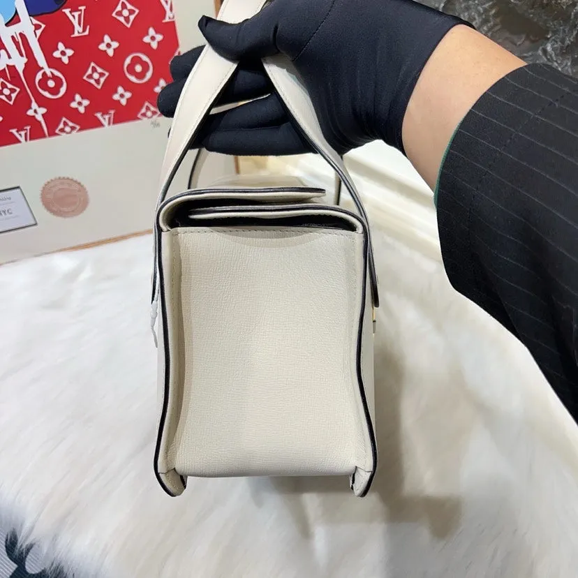 Preloved Gucci GG Marmont White Leather Shoulder Bag