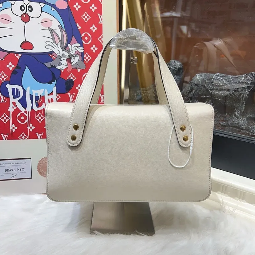 Preloved Gucci GG Marmont White Leather Shoulder Bag