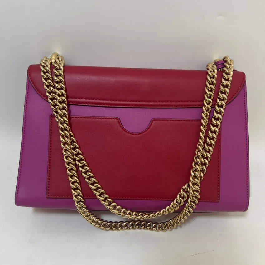 Preloved Gucci Padlock Pink-Red Leather Shoulder Bag