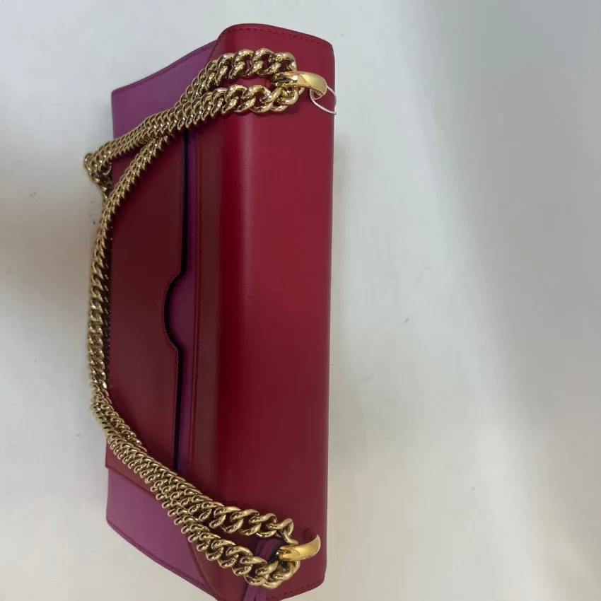 Preloved Gucci Padlock Pink-Red Leather Shoulder Bag