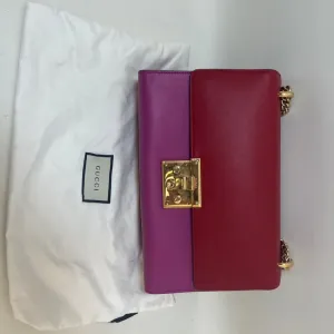 Preloved Gucci Padlock Pink-Red Leather Shoulder Bag