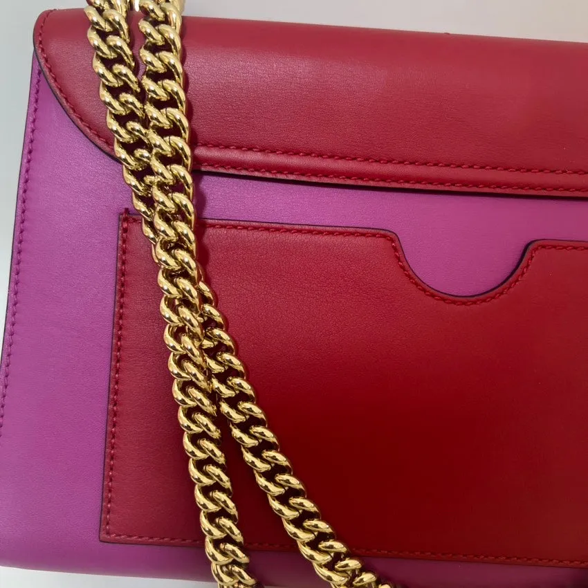 Preloved Gucci Padlock Pink-Red Leather Shoulder Bag