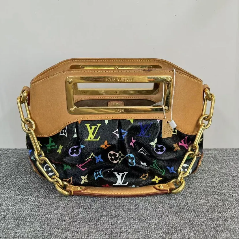 Preloved Louis Vuitton Multicolor Black Canvas Shoulder Bag