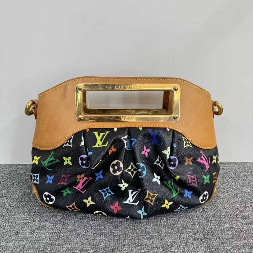 Preloved Louis Vuitton Multicolor Black Canvas Shoulder Bag