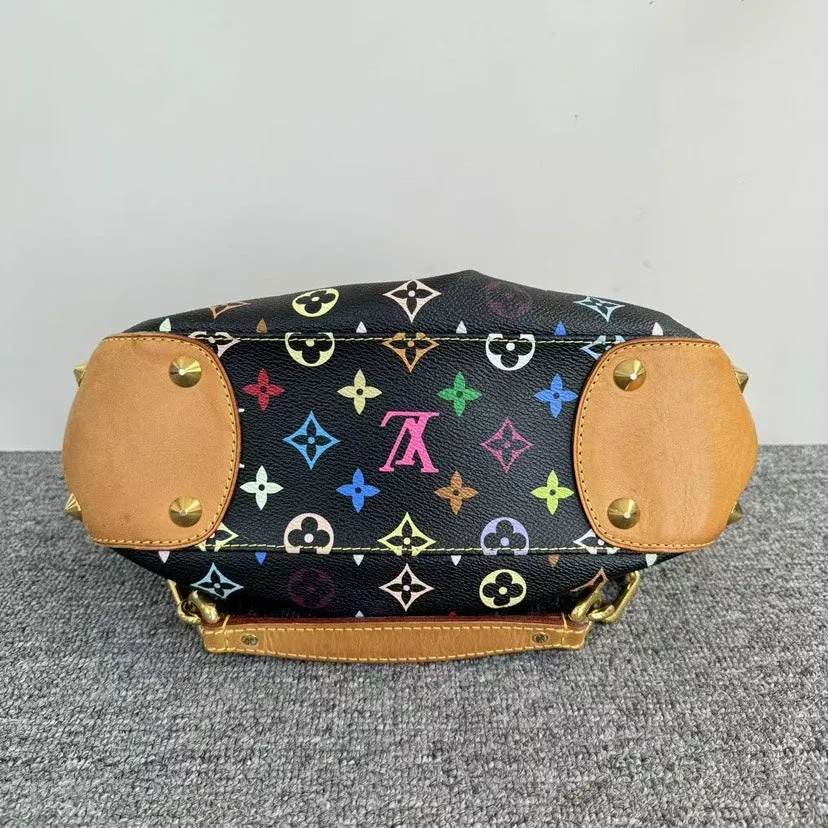 Preloved Louis Vuitton Multicolor Black Canvas Shoulder Bag
