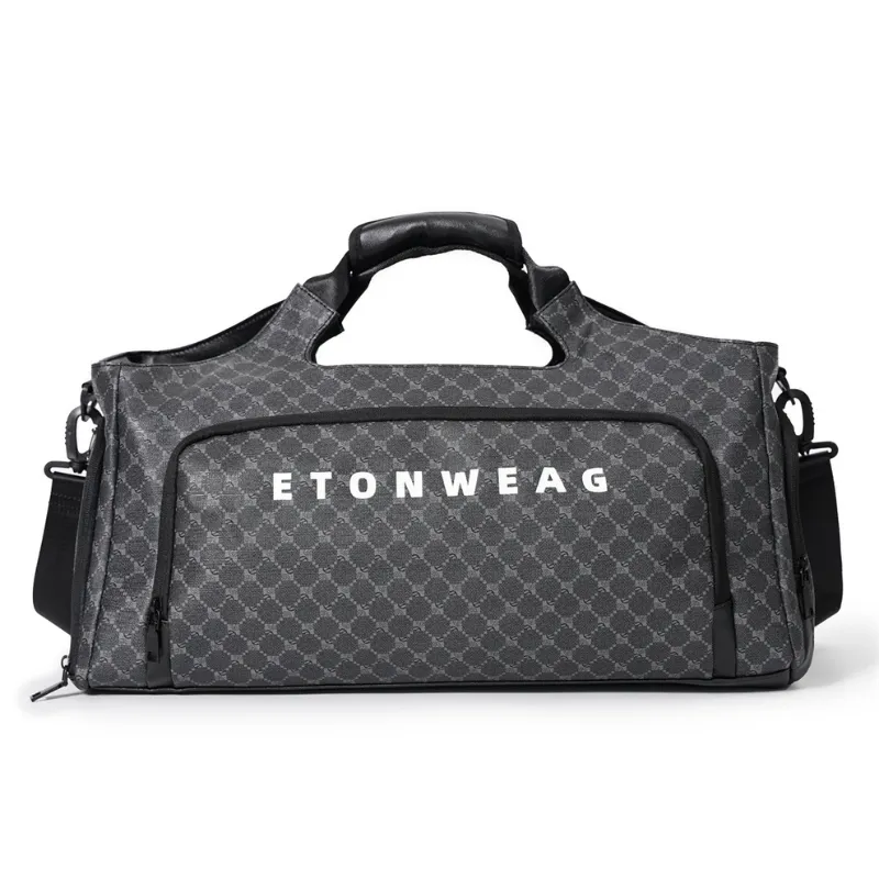 PU Leather Gym Duffle Bag with Shoe Compartment