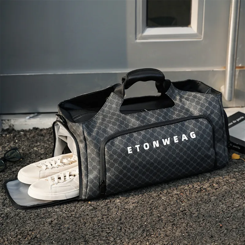 PU Leather Gym Duffle Bag with Shoe Compartment