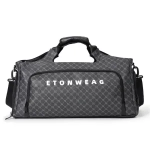PU Leather Gym Duffle Bag with Shoe Compartment