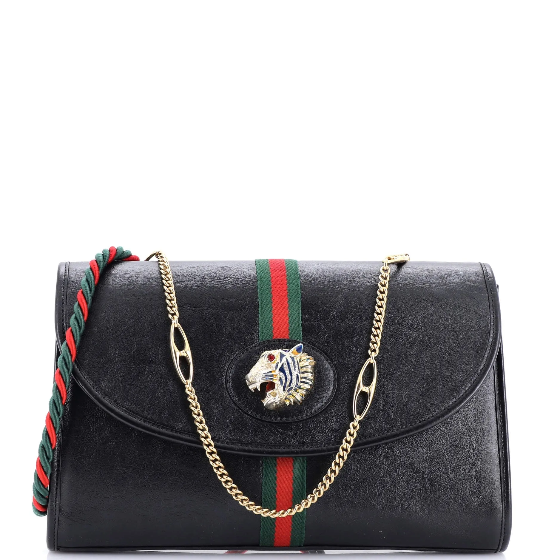 Rajah Web Chain Shoulder Bag Leather Medium