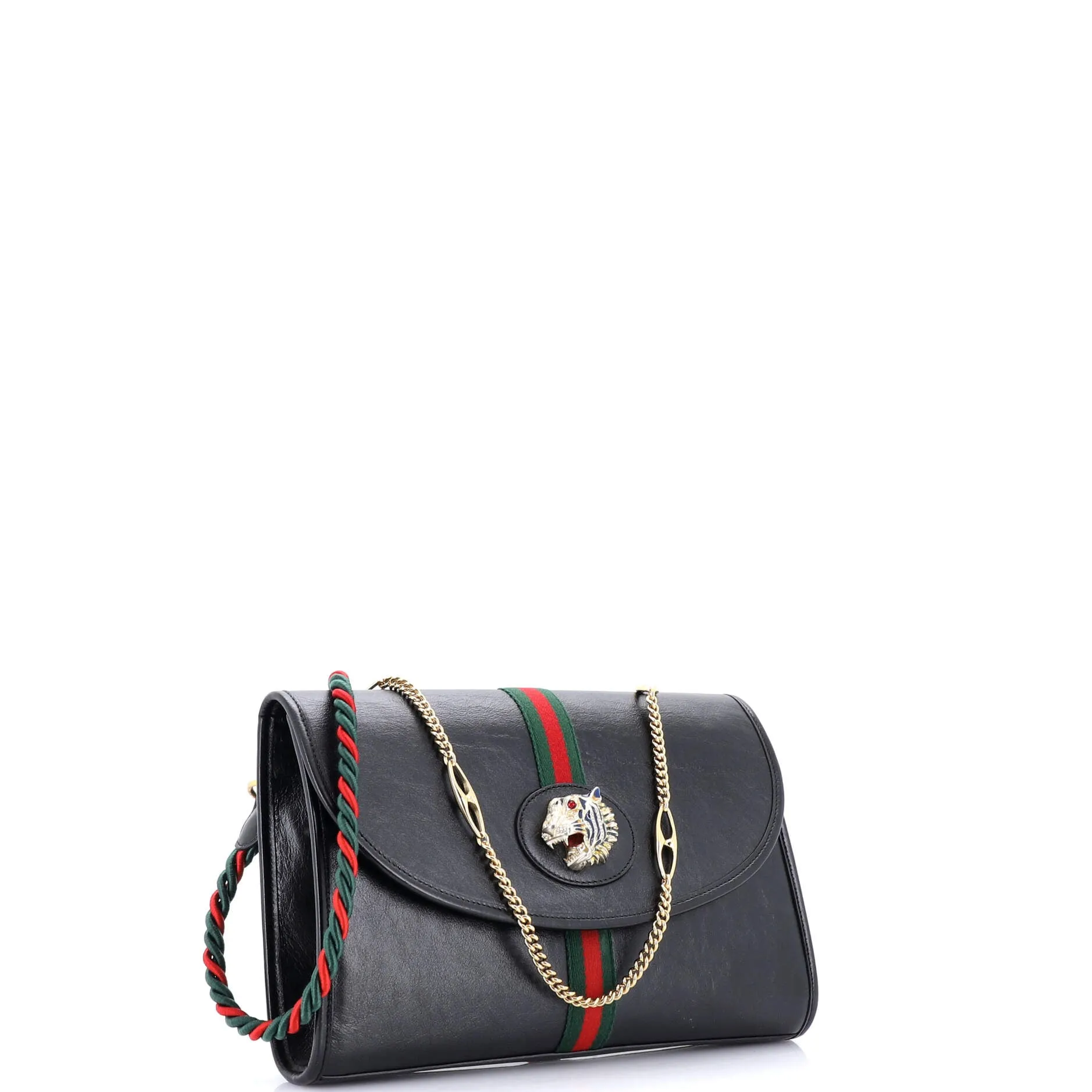Rajah Web Chain Shoulder Bag Leather Medium