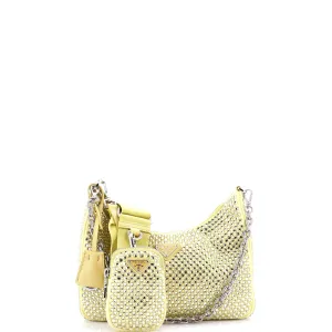 Re-Edition 2005 Shoulder Bag Crystal Embellished Satin Small