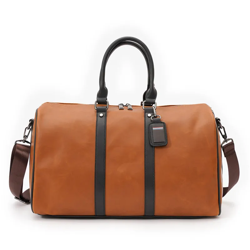 Retro Style Men's PU Leather Travel Duffle Bag
