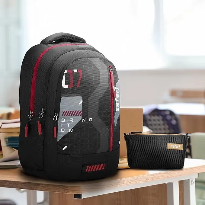 Safari 37L Bonus 1 Casual Backpack with Armor Base, Detachable Freebie Sling Bag, Side Bag, Bottle Holder, Front Pocket, File Holder, School & College Bags, Office Bag