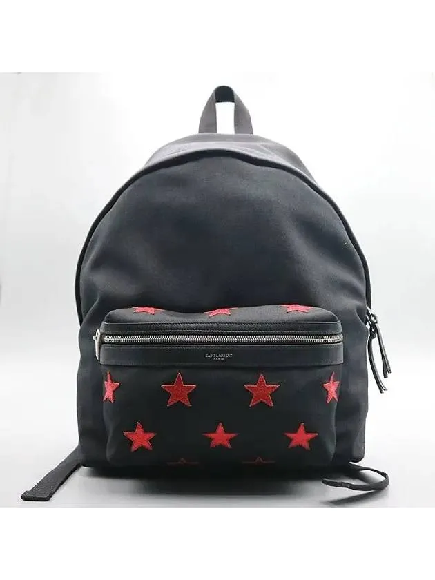 Saint Laurent 437087 Black Fabric Star Backpack