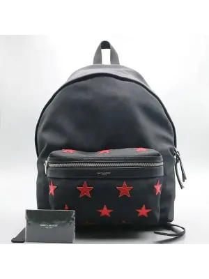 Saint Laurent 437087 Black Fabric Star Backpack