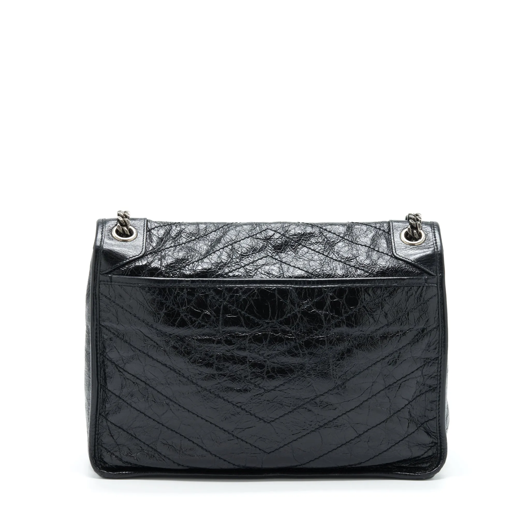 Saint Laurent Large Niki Shoulder Bag Calfskin Black SHW