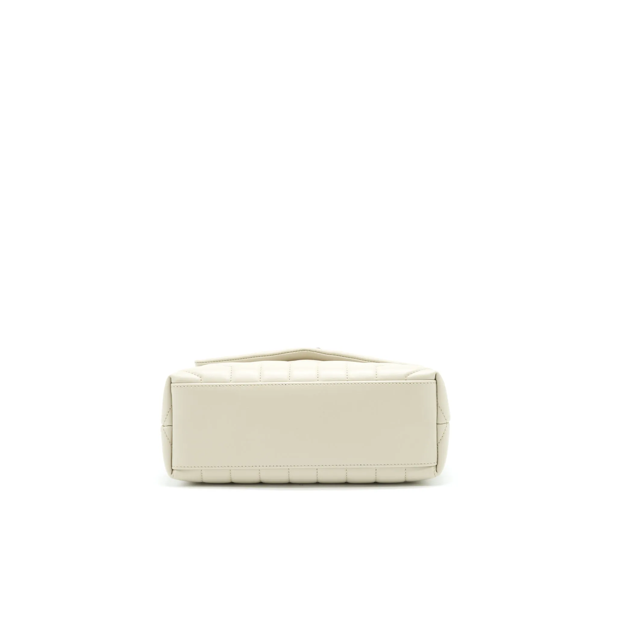 SAINT LAURENT Lou Lou Small Quilted Y Leather Shoulder Bag In White
