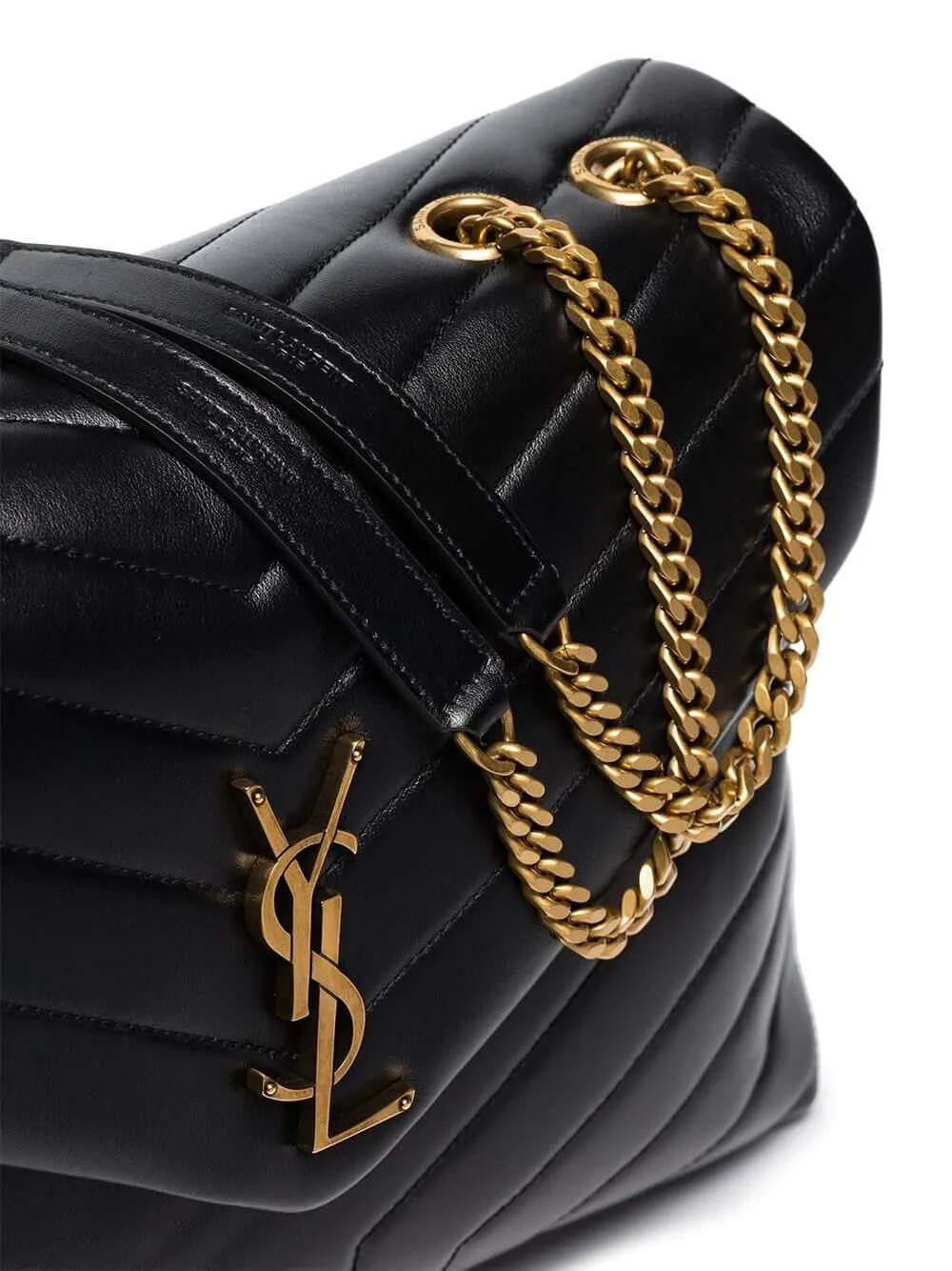 Saint laurent Loulou Shoulder Bag small black gold
