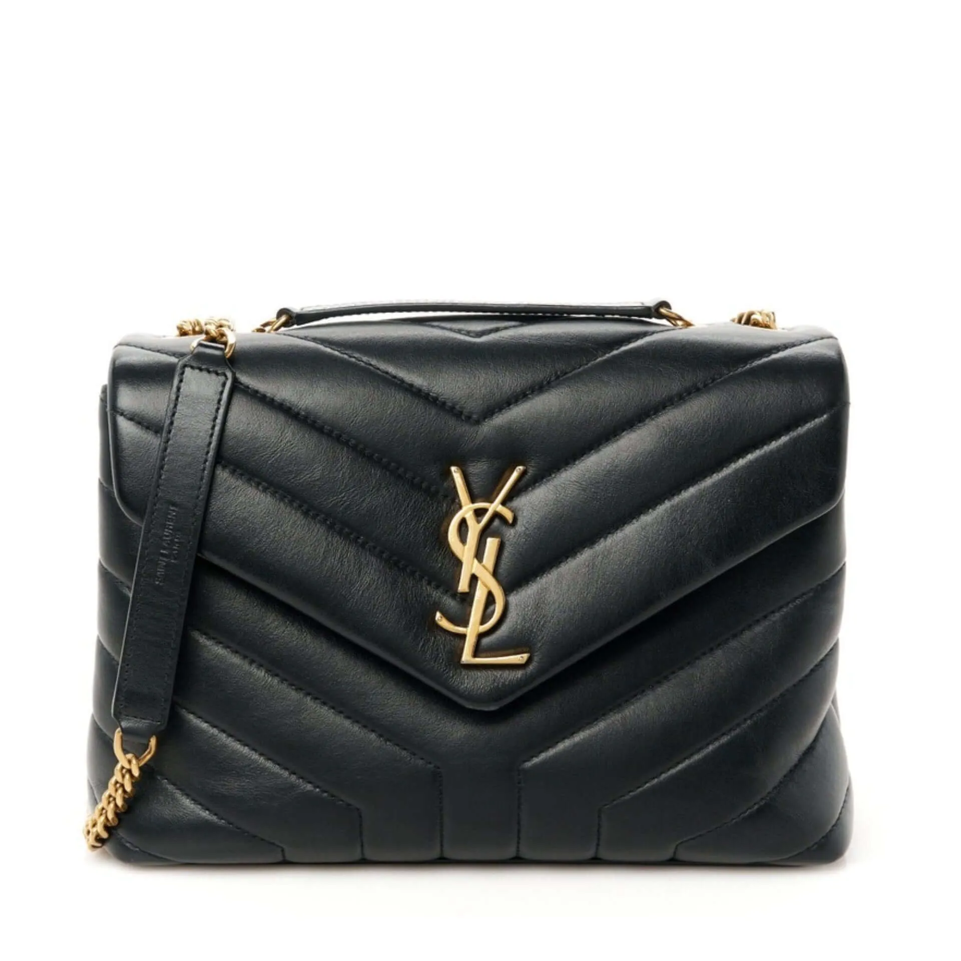 Saint laurent Loulou Shoulder Bag small black gold