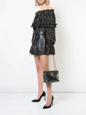 Saint laurent Loulou Shoulder Bag small black gold