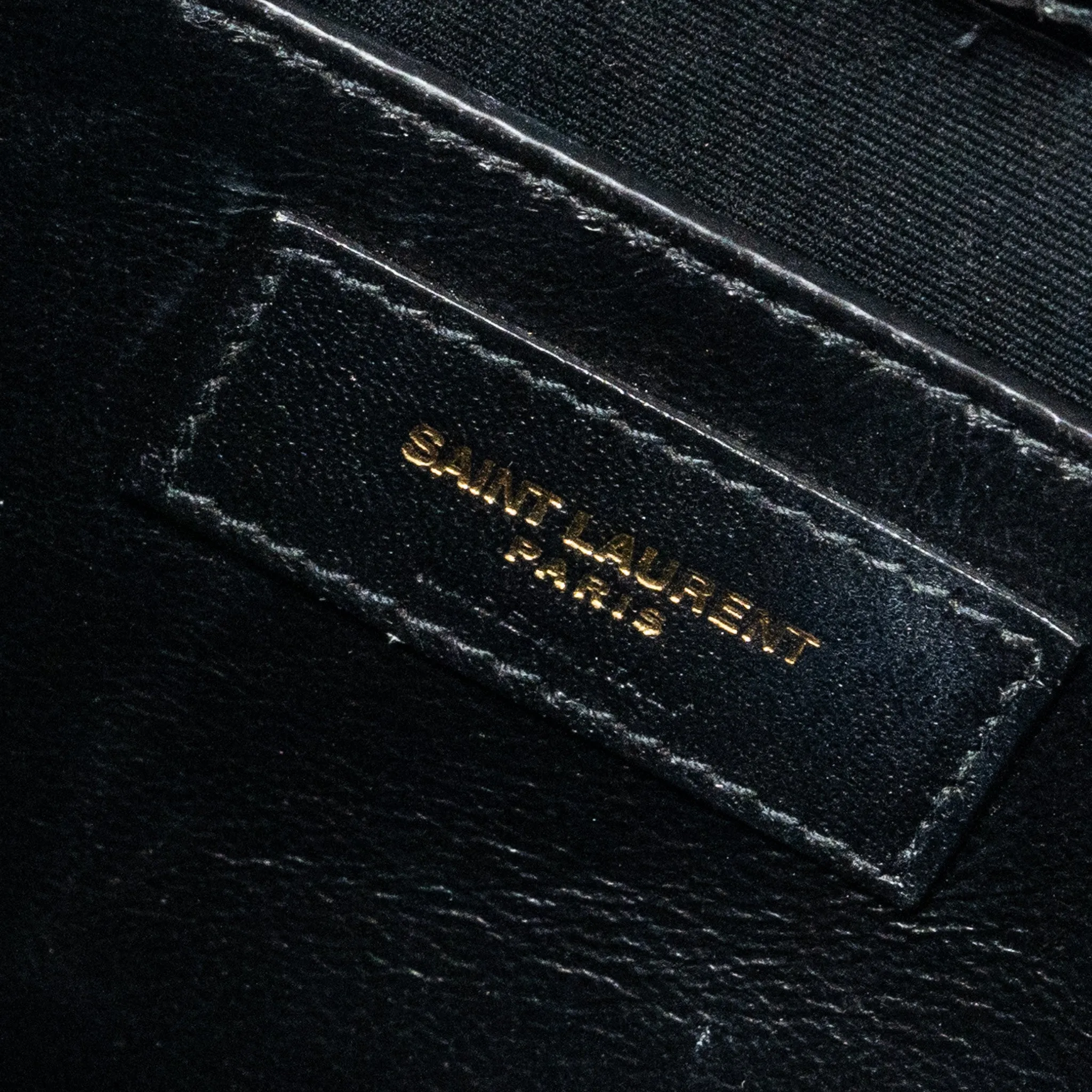 Saint laurent Manhattan shoulder bag croc-embossed calfskin black GHW