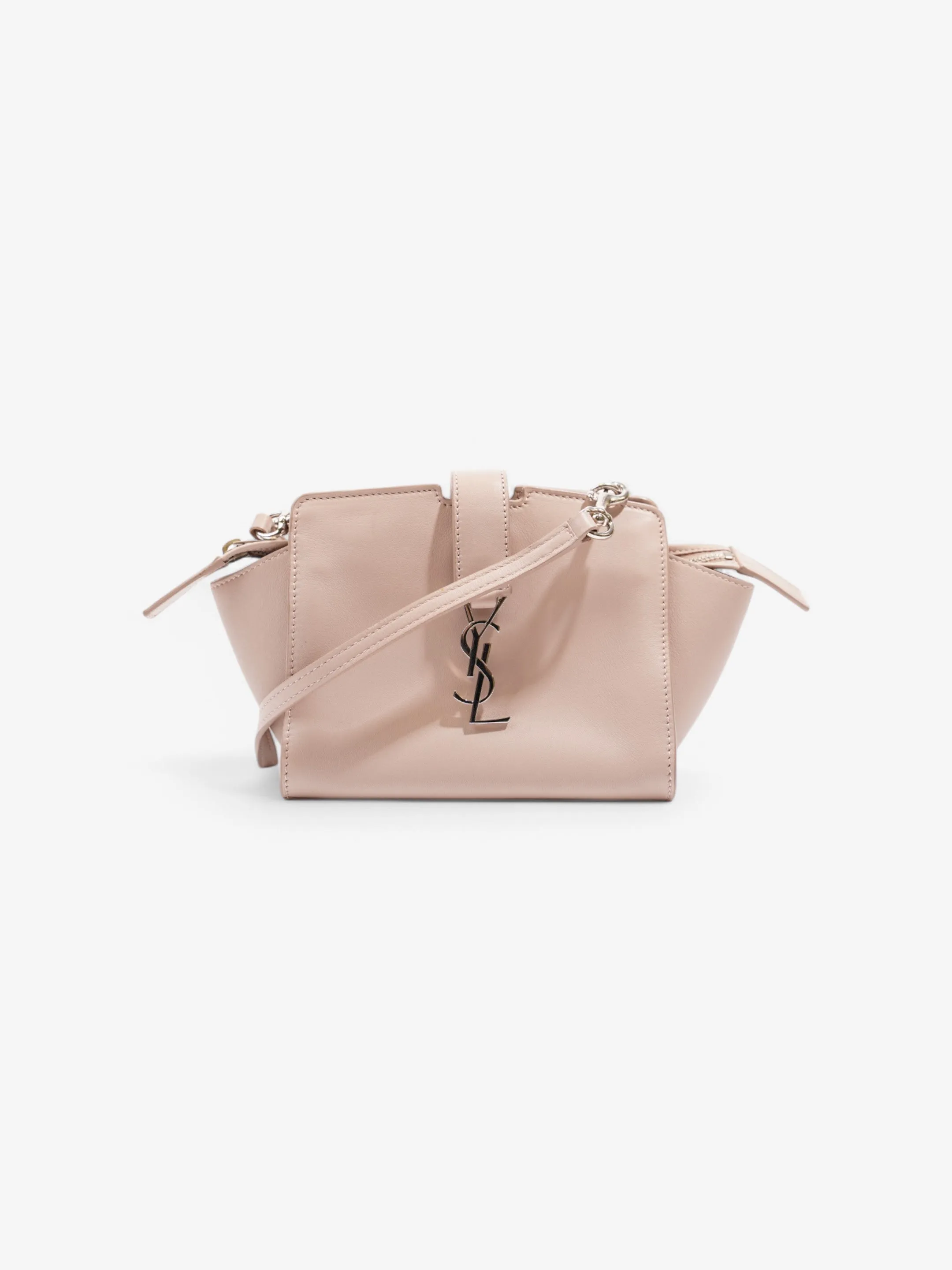 Saint Laurent Mini Downtown Shoulder Nude Calfskin Leather