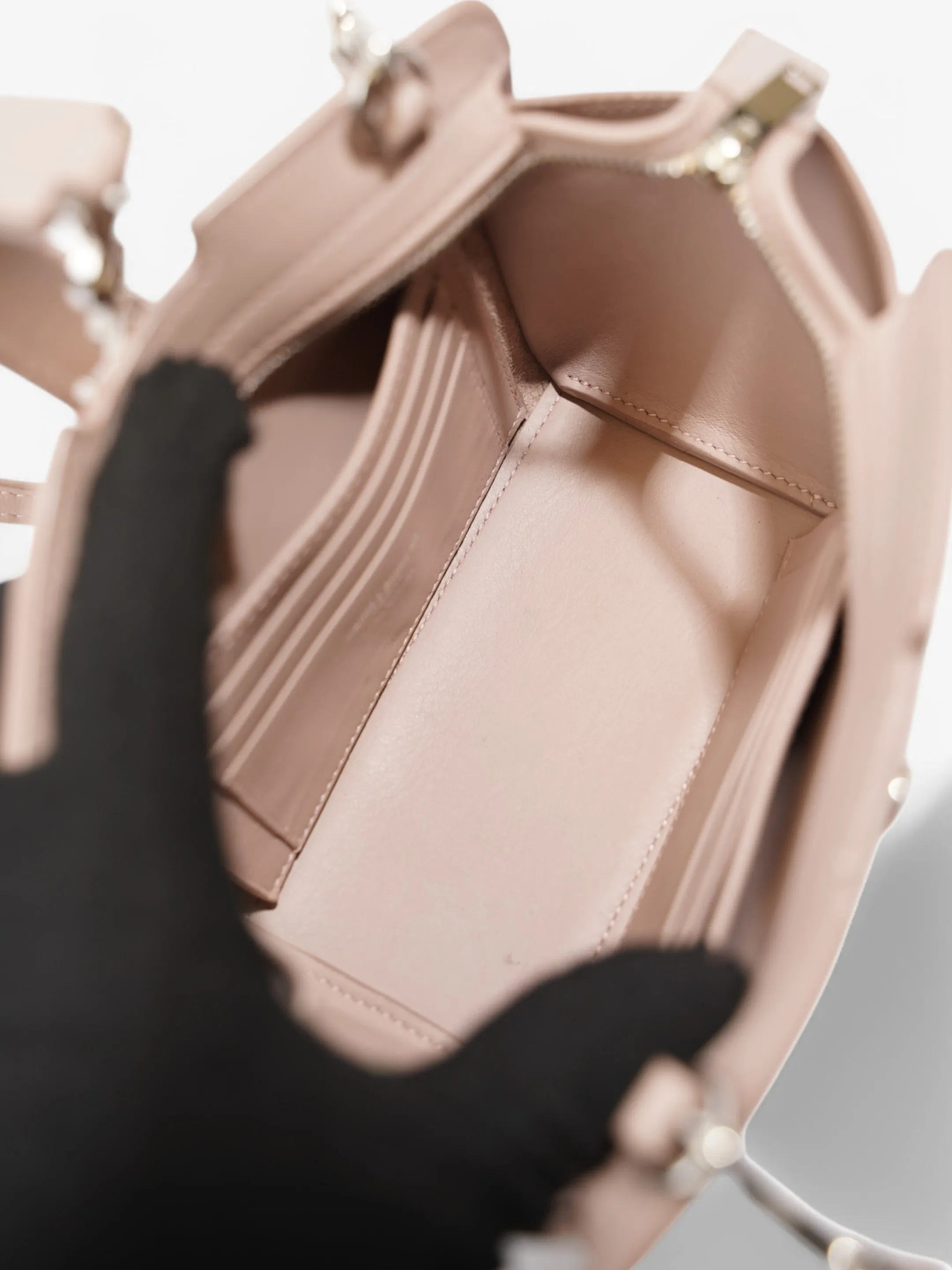 Saint Laurent Mini Downtown Shoulder Nude Calfskin Leather