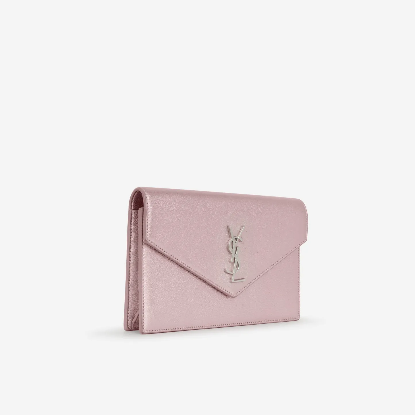 Saint Laurent Saint Laurent - Uptown Wallet on Chain - Metallic Pink Calfskin SHW - Pre-Loved