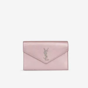 Saint Laurent Saint Laurent - Uptown Wallet on Chain - Metallic Pink Calfskin SHW - Pre-Loved