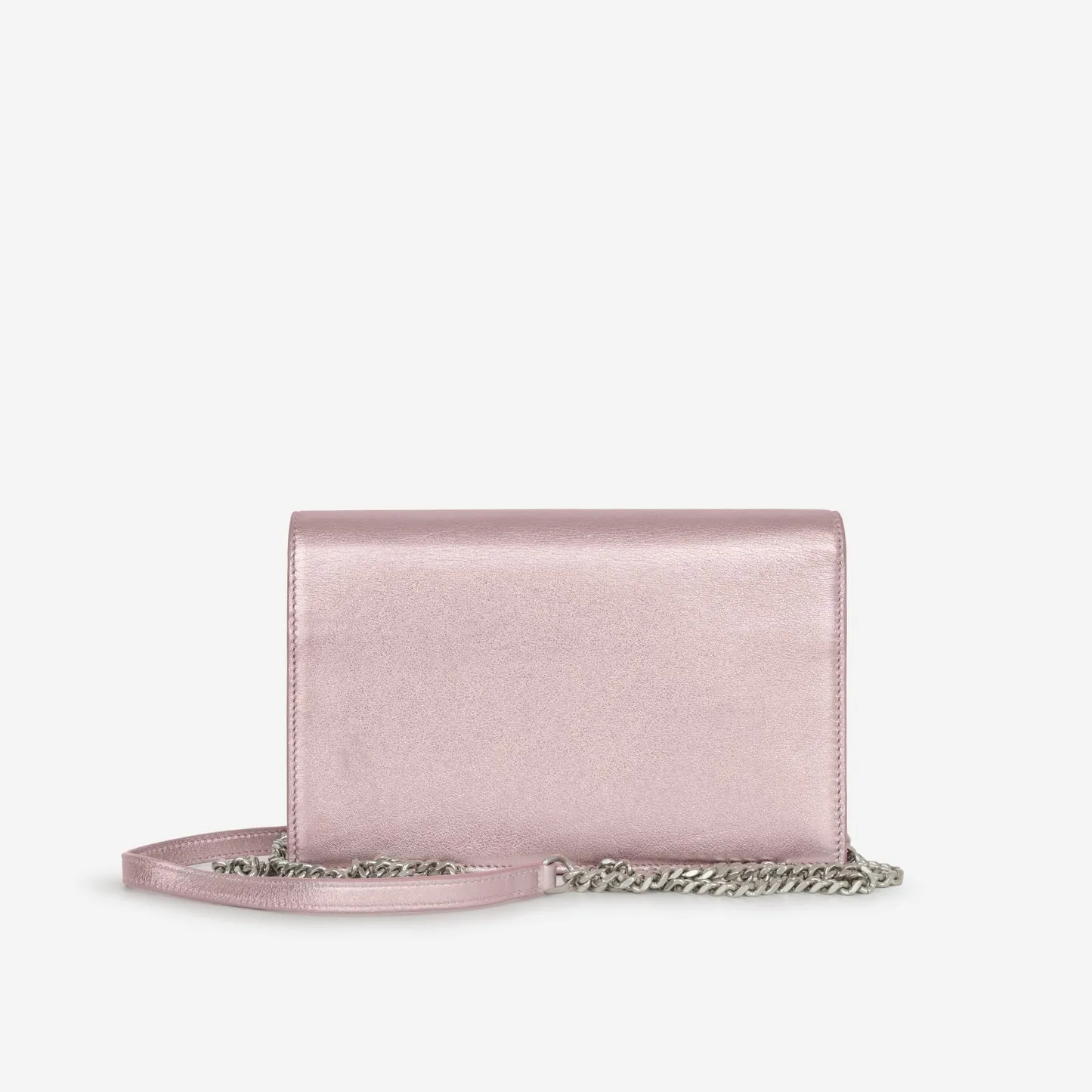 Saint Laurent Saint Laurent - Uptown Wallet on Chain - Metallic Pink Calfskin SHW - Pre-Loved