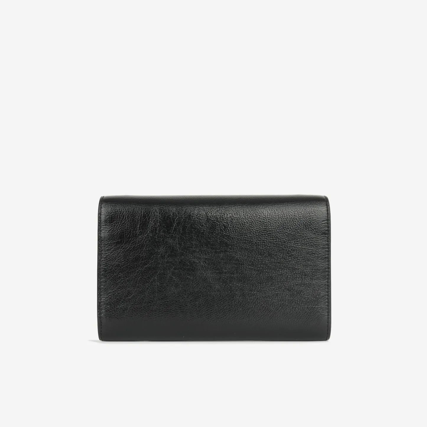 Saint Laurent - Uptown Chain Wallet - Black Calfskin GHW - Pre-Loved