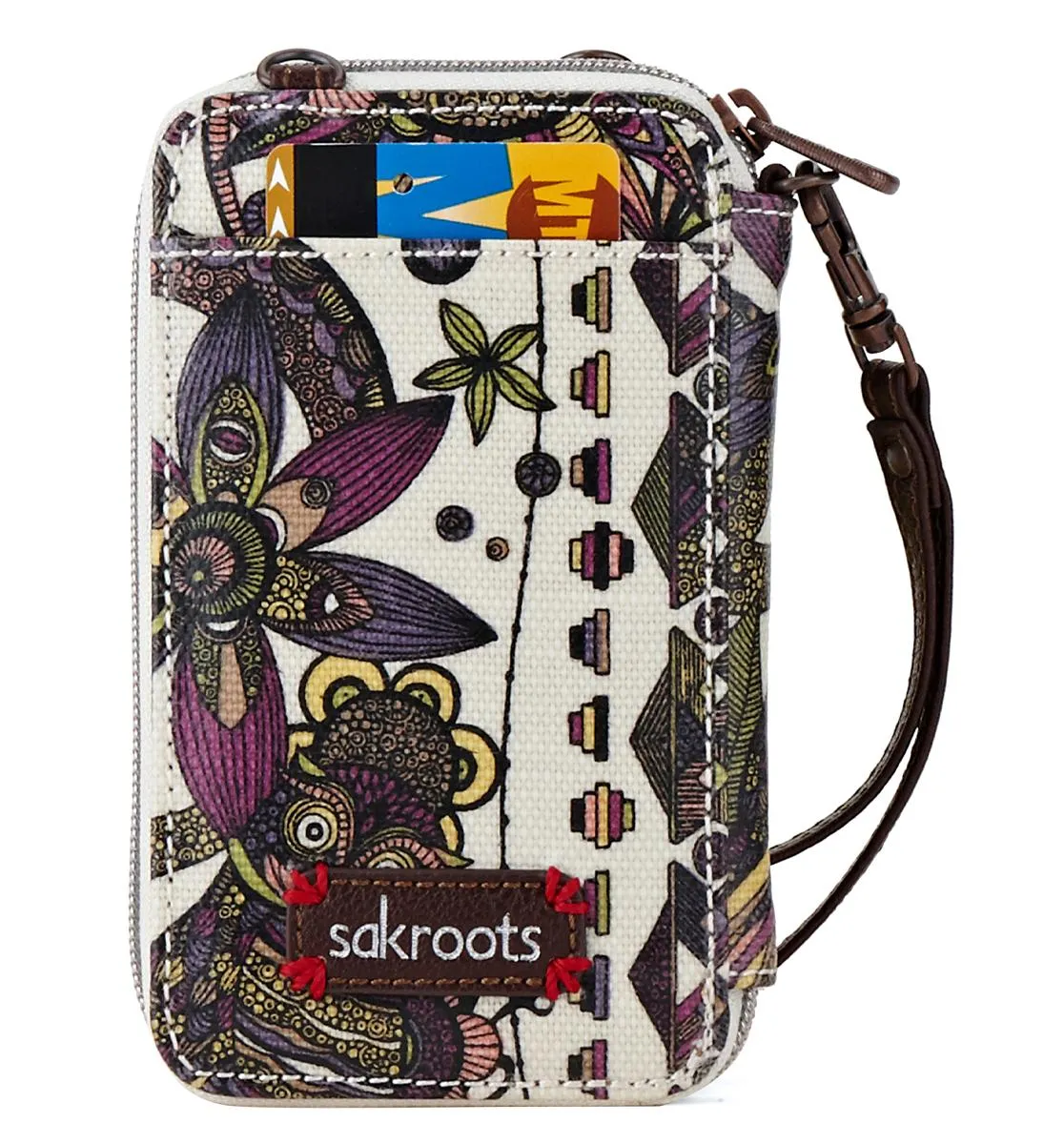 Sakroots Artist Circle Smartphone Wristlet Convertible Cross Body Bag