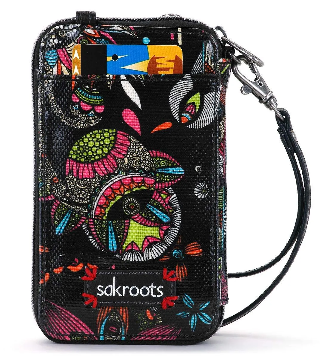Sakroots Artist Circle Smartphone Wristlet Convertible Cross Body Bag