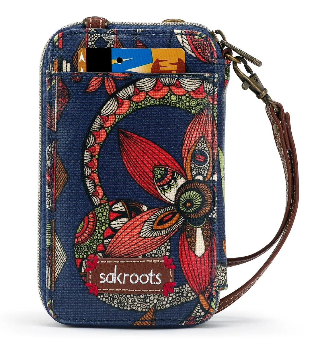 Sakroots Artist Circle Smartphone Wristlet Convertible Cross Body Bag