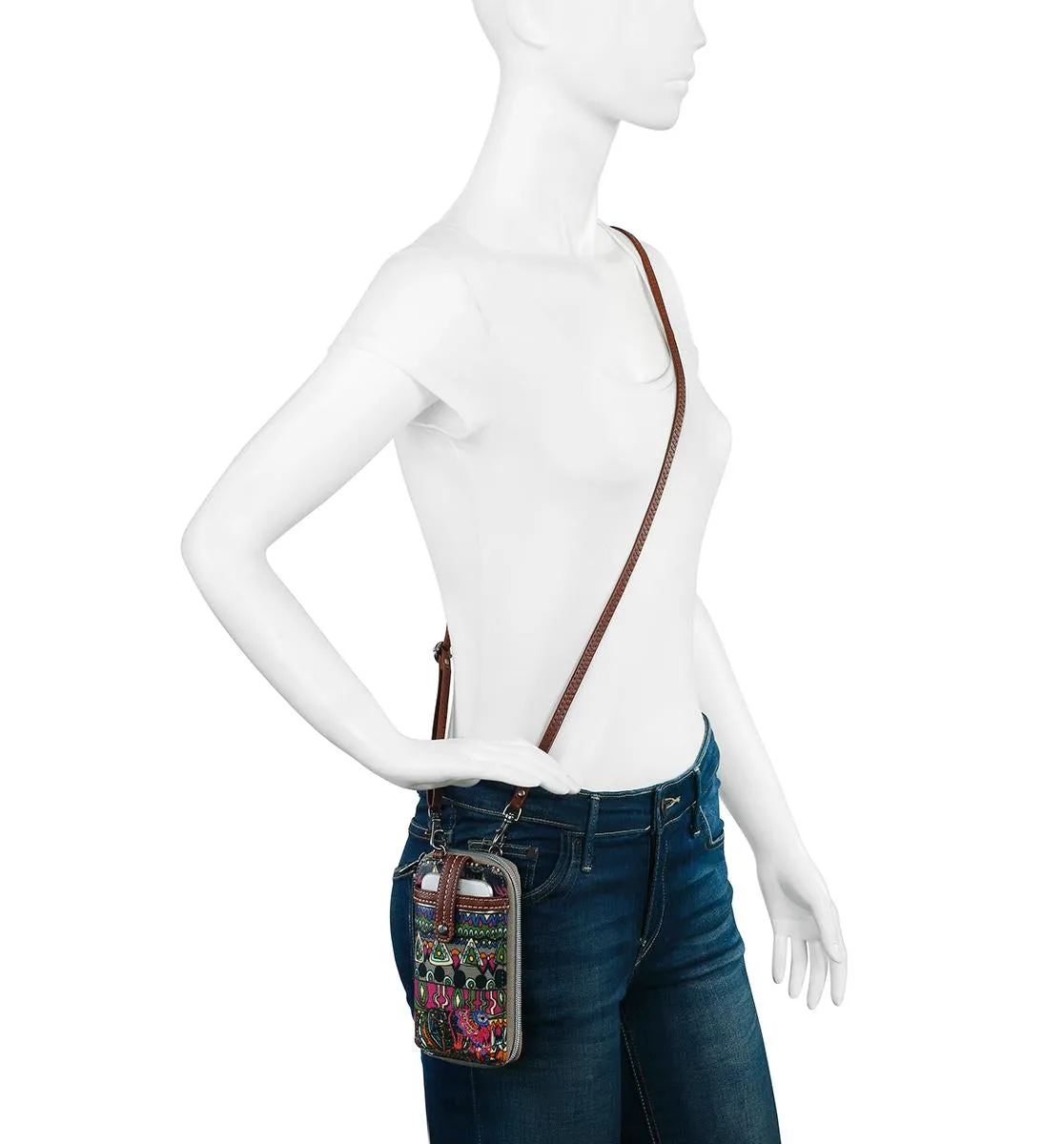 Sakroots Artist Circle Smartphone Wristlet Convertible Cross Body Bag
